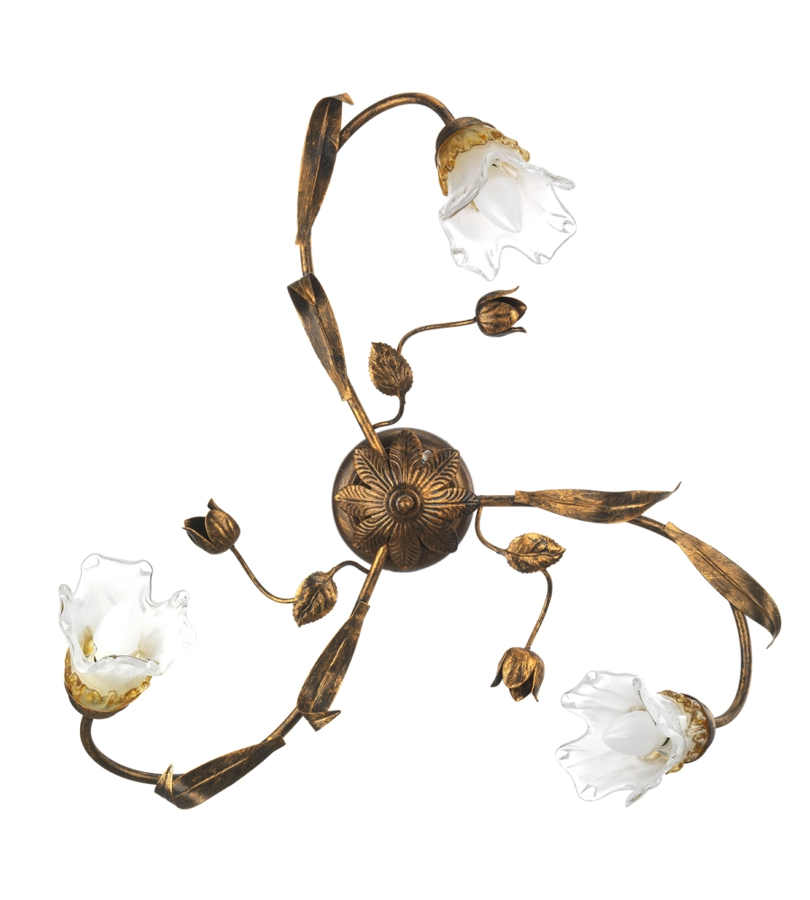 PLAFONIERA "ARIANNA" TRE LUCI COLOR BRONZO, E14