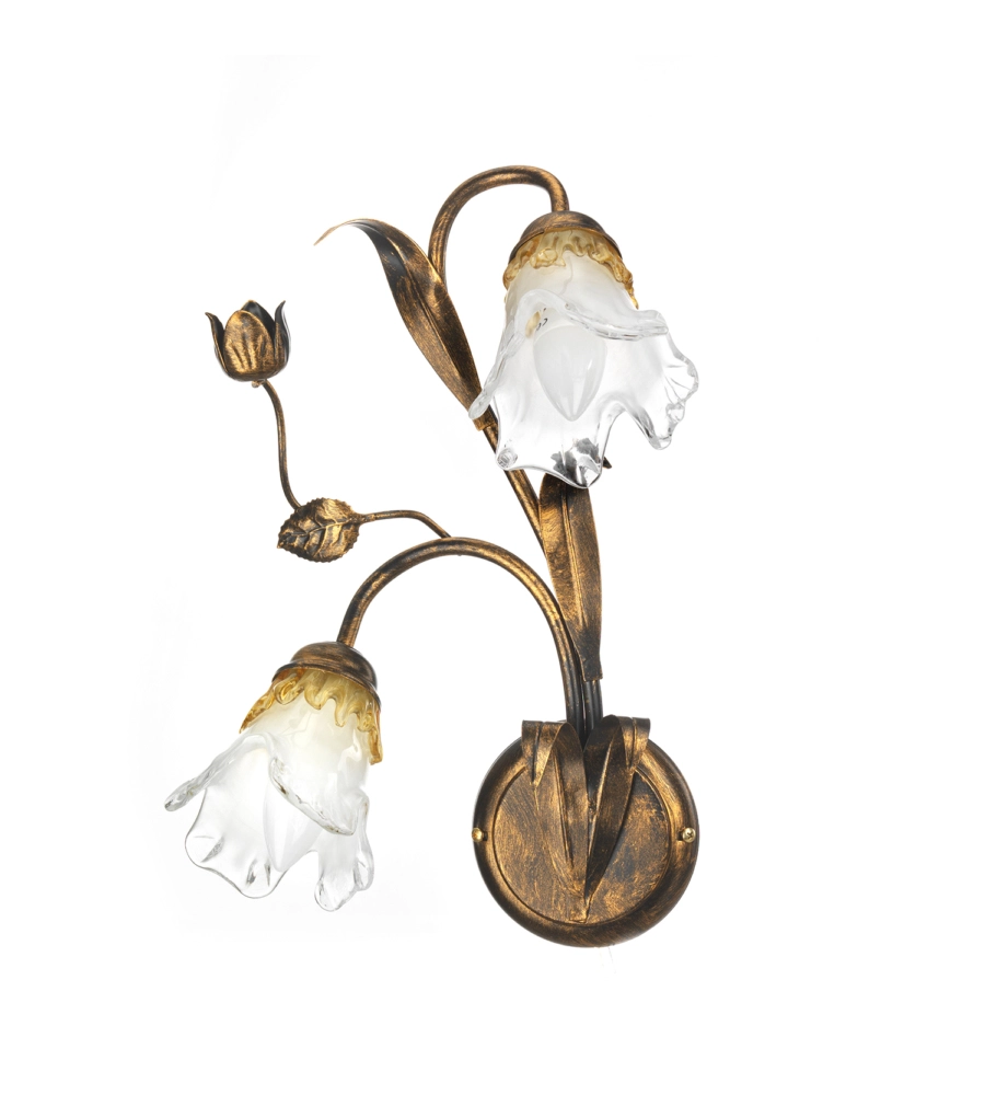 APPLIQUE "ARIANNA" 2 LUCI IN BRONZO, E14