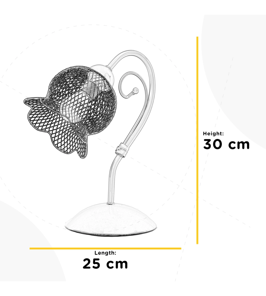 LAMPADA DA TAVOLO "MIA" IN METALLO BIANCO E ROSA, E14