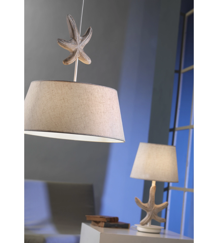 LAMPADA DA TAVOLO "STELLINA" LEGNO E METALLO, E27