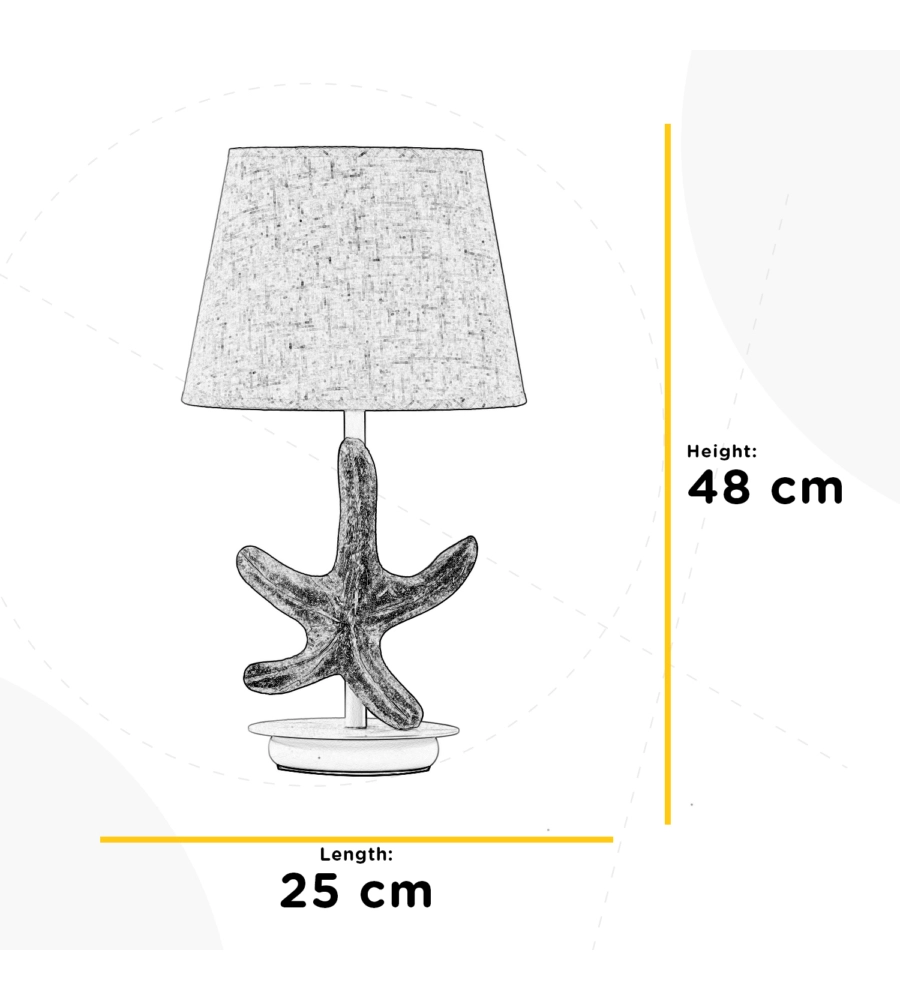 LAMPADA DA TAVOLO "STELLINA" LEGNO E METALLO, E27