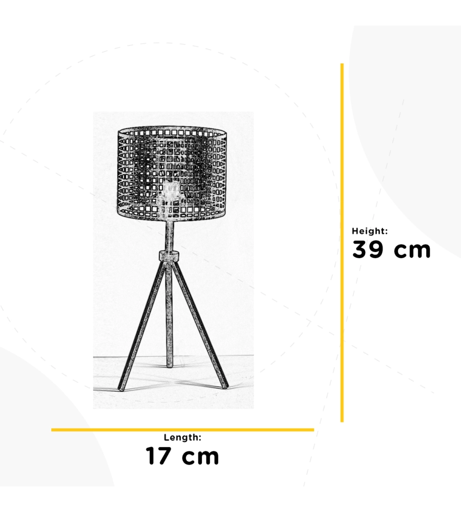 LAMPADA DA TAVOLO "FLAM" IN METALLO GRIGIO, E14