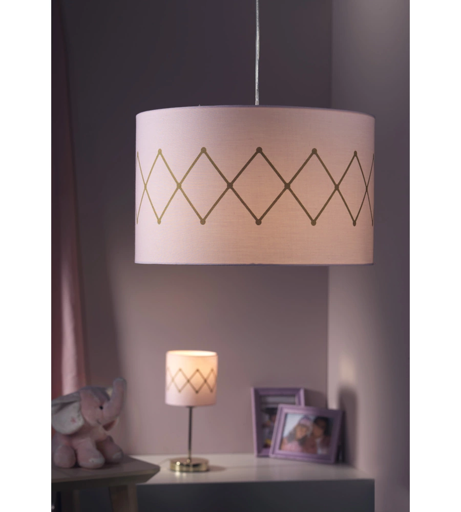 LAMPADA DA TAVOLO "ROSITA" ORO E ROSA, E14