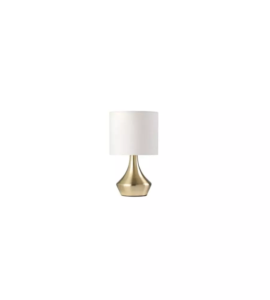 LAMPADA DA TAVOLO OTTONE CON PARALUME BIANCO, E14