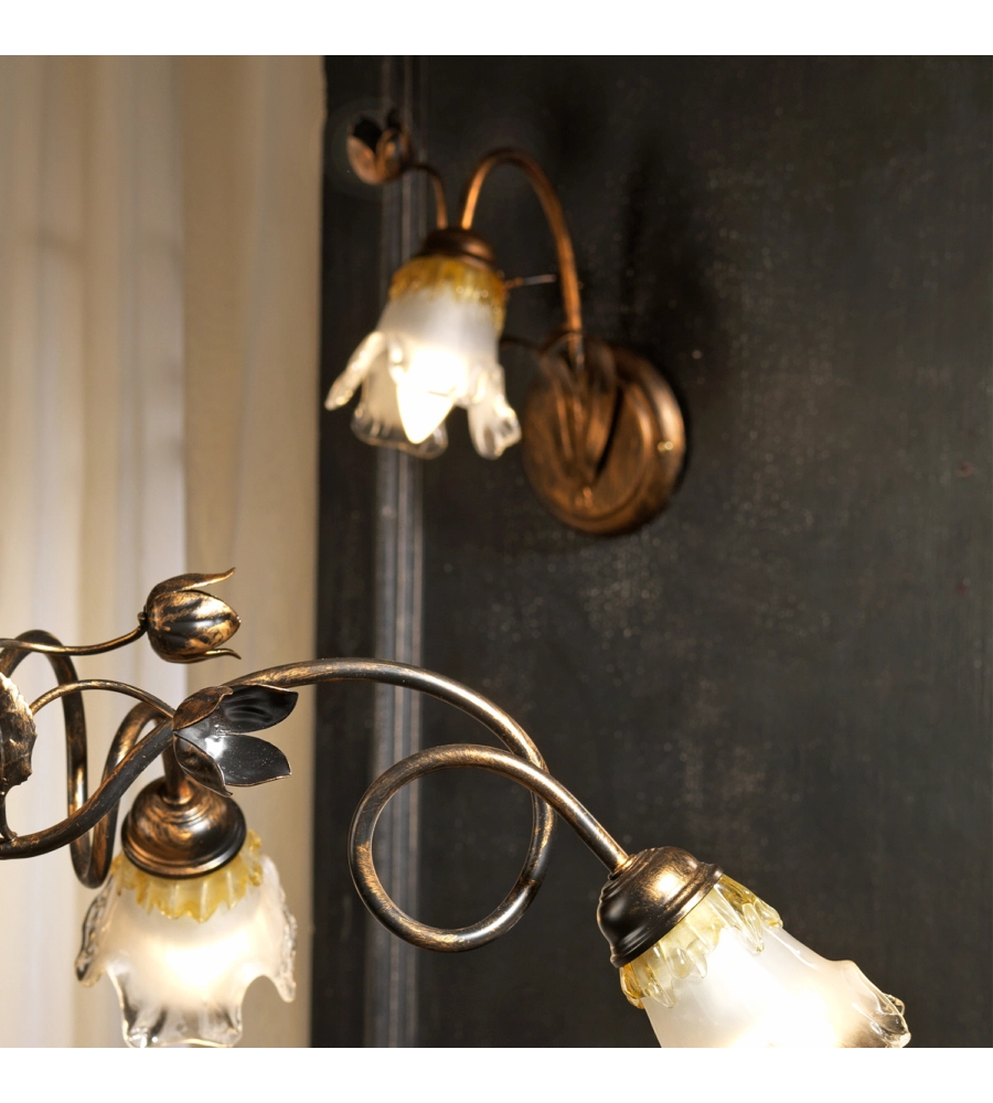 APPLIQUE "ARIANNA" 1 LUCE IN BRONZO, E14
