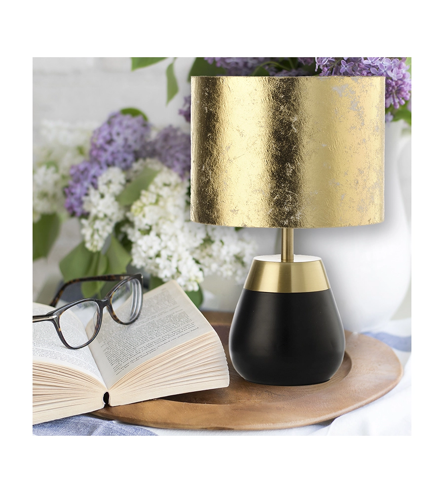 LAMPADA "KINT" IN METALLO NERA E ORO, E27