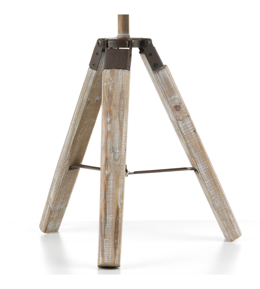 LAMPADA DA TAVOLO "ZAZU" IN LEGNO E METALLO, E27