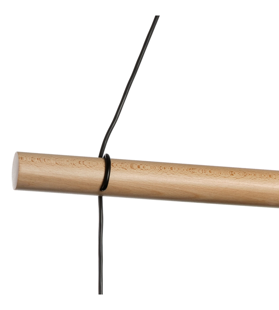 LAMPADA A SOSPENSIONE "BALDO" IN METALLO E LEGNO, E27