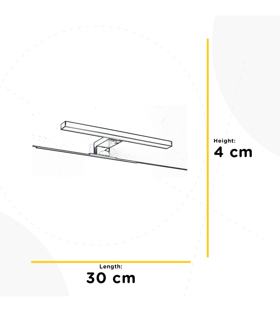 APPLIQUE LED "NEMO" IN METALLO LUCIDO 30 CM, 4,5W