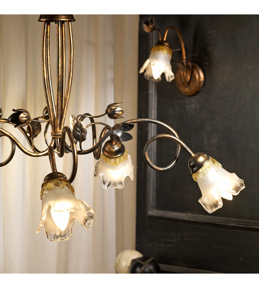 LAMPADARIO "ARIANNA" 5 LUCI BRONZO, E14