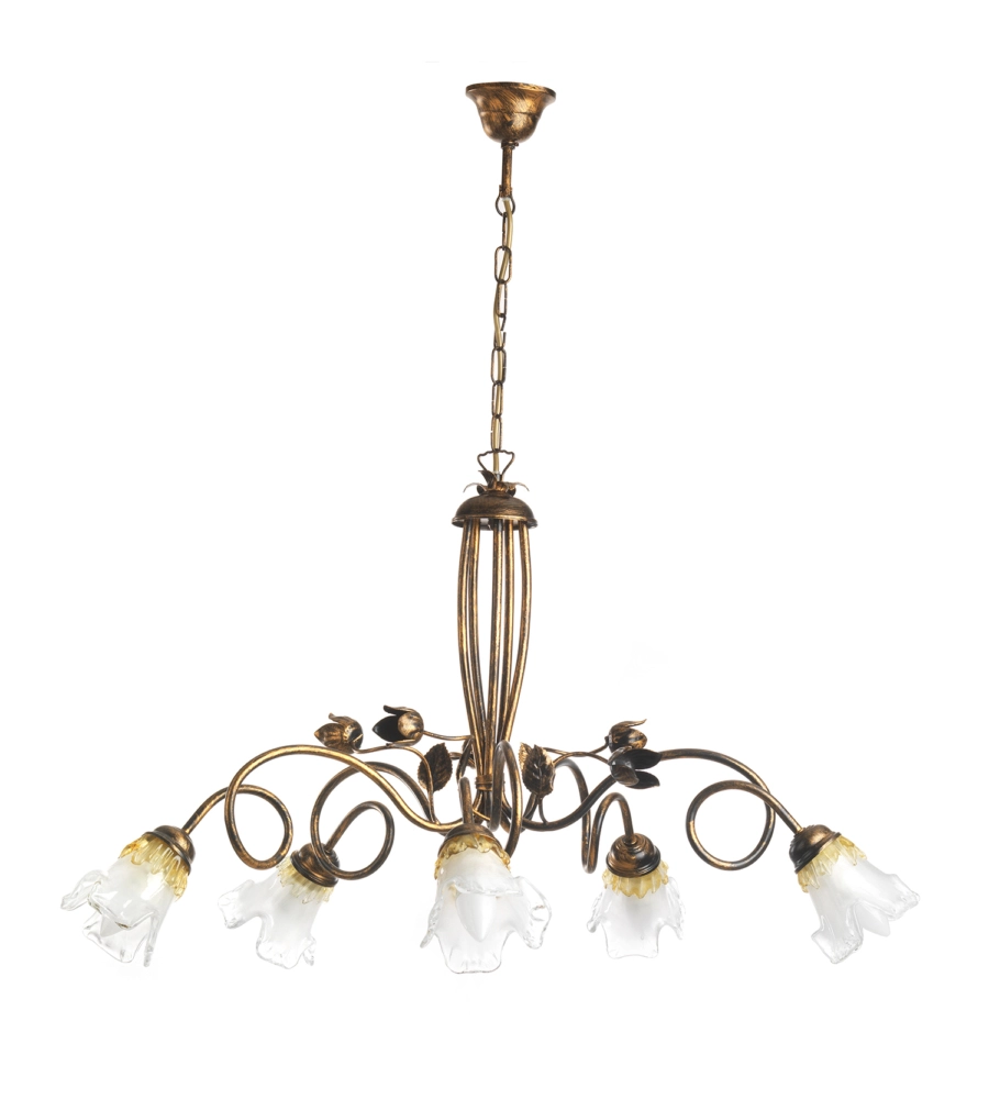 LAMPADARIO "ARIANNA" 5 LUCI BRONZO, E14