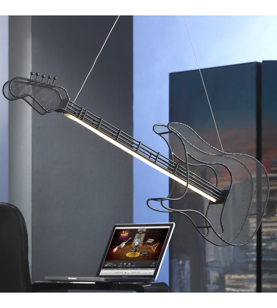 LAMPADA A SOSPENSIONE LED "ROCK" IN METALLO NERO, 3000K