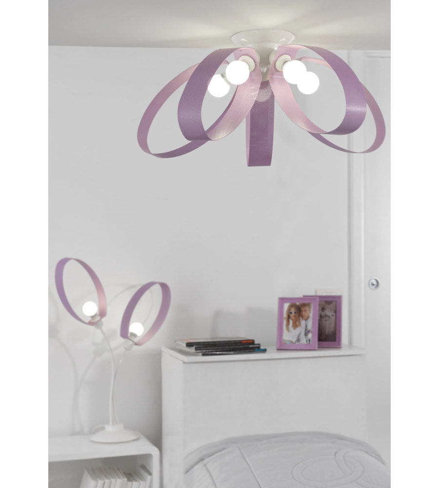 PLAFONIERA "MILA" IN METALLO MALVA, E14