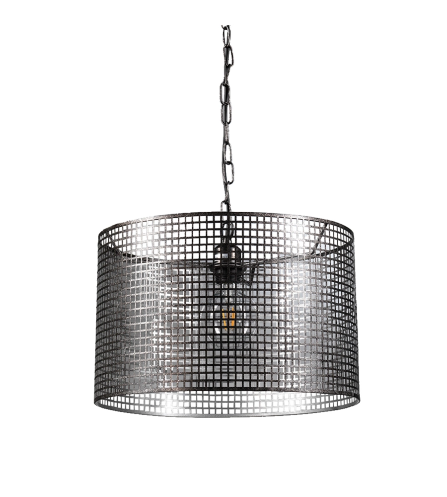 LAMPADA A SOSPENSIONE "FLAM" IN METALLO GRIGIO, E27