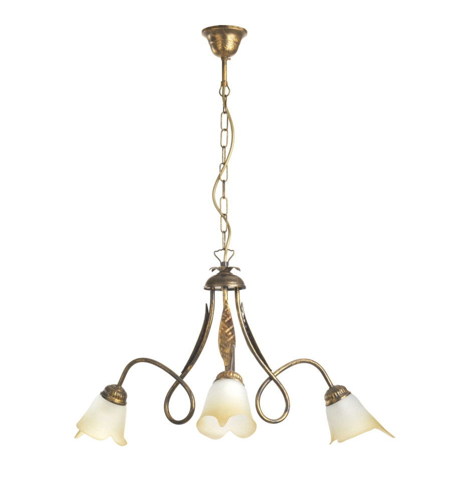 LAMPADARIO 3 LUCI IN METALLO COLOR BRONZO, E14