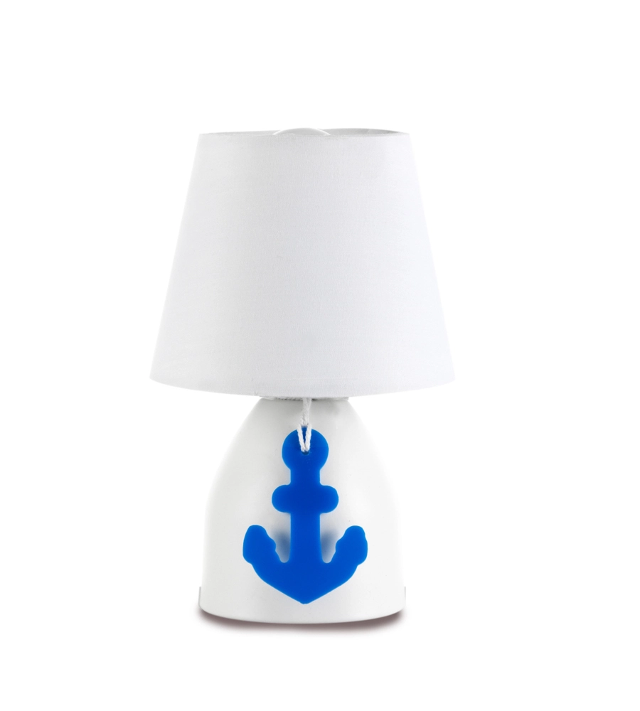 LAMPADA DA TAVOLO "ANCORINA" BIANCA E BLU, E14
