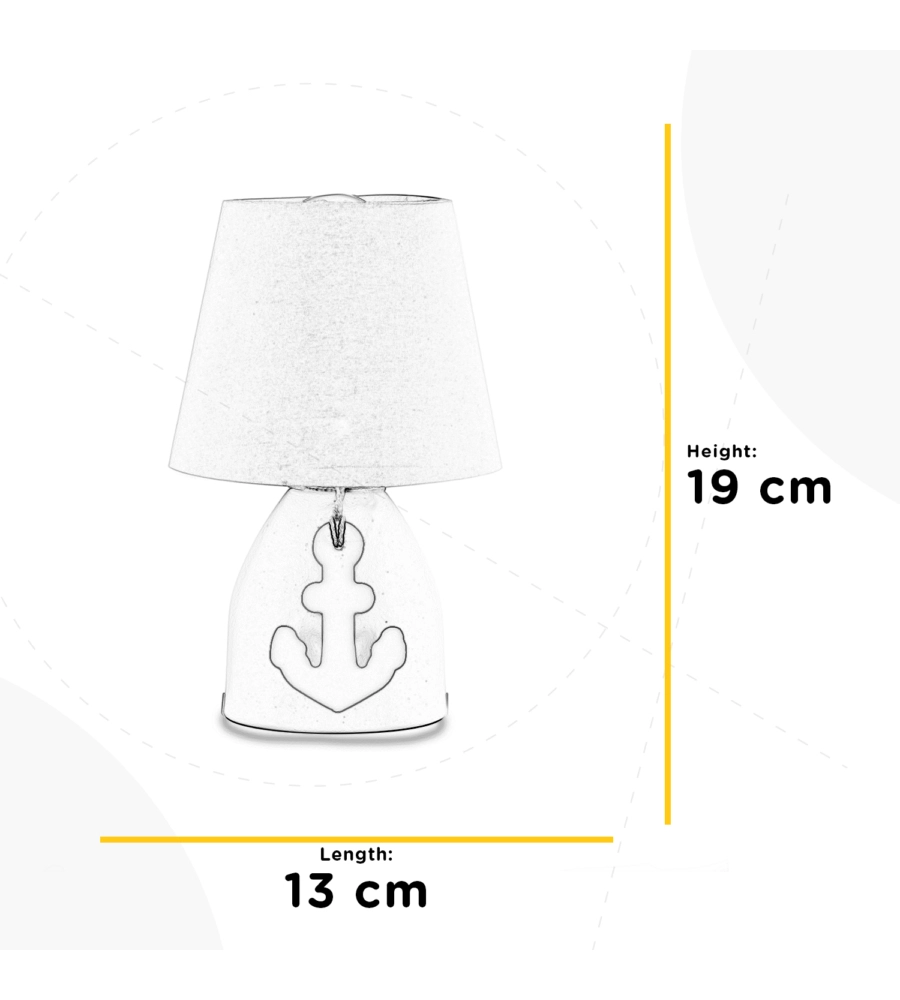 LAMPADA DA TAVOLO "ANCORINA" BIANCA E BLU, E14