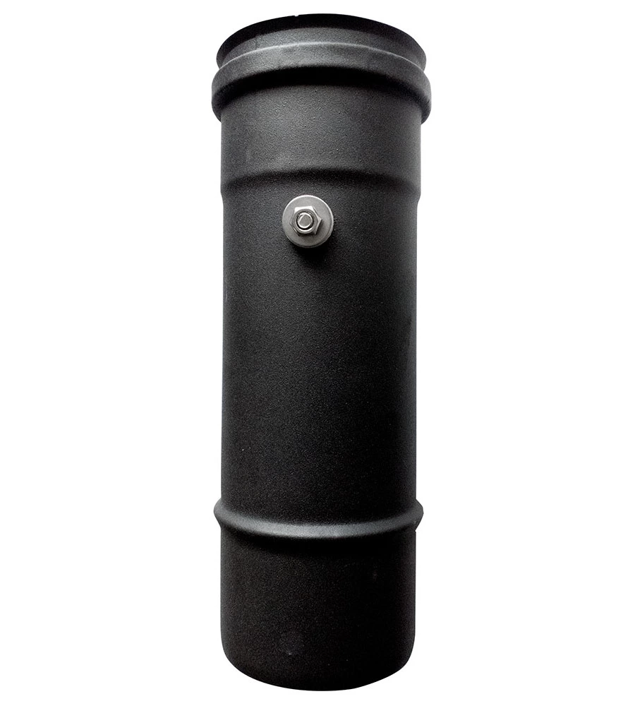 TUBO NERO 1 MT CON PRELIEVO FUMI DN 80