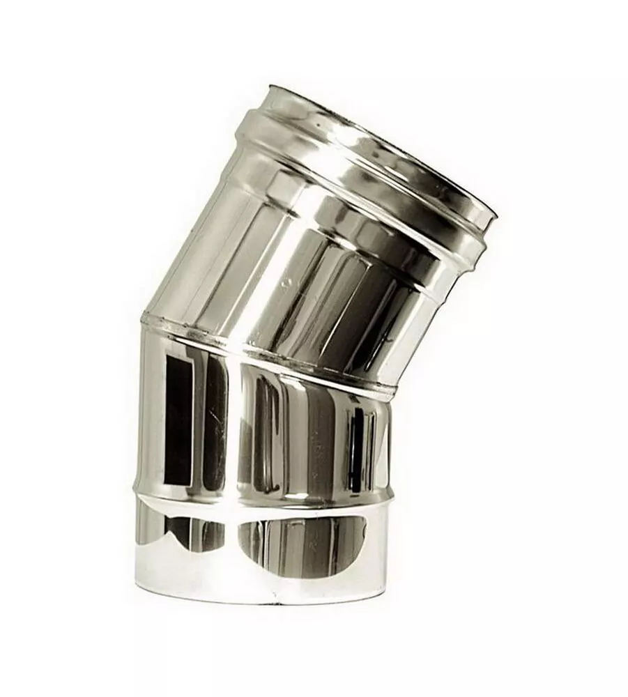 TUBO CURVA 30° PARETE DOPPIA INOX, DN 80/130