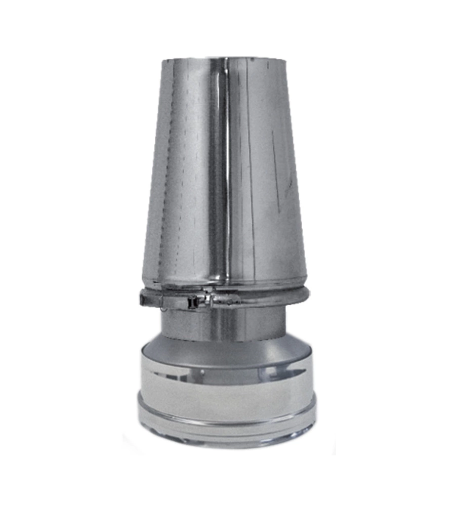 CAPPELLO TRONCO CONICO PARETE DOPPIA INOX, DN 150/200