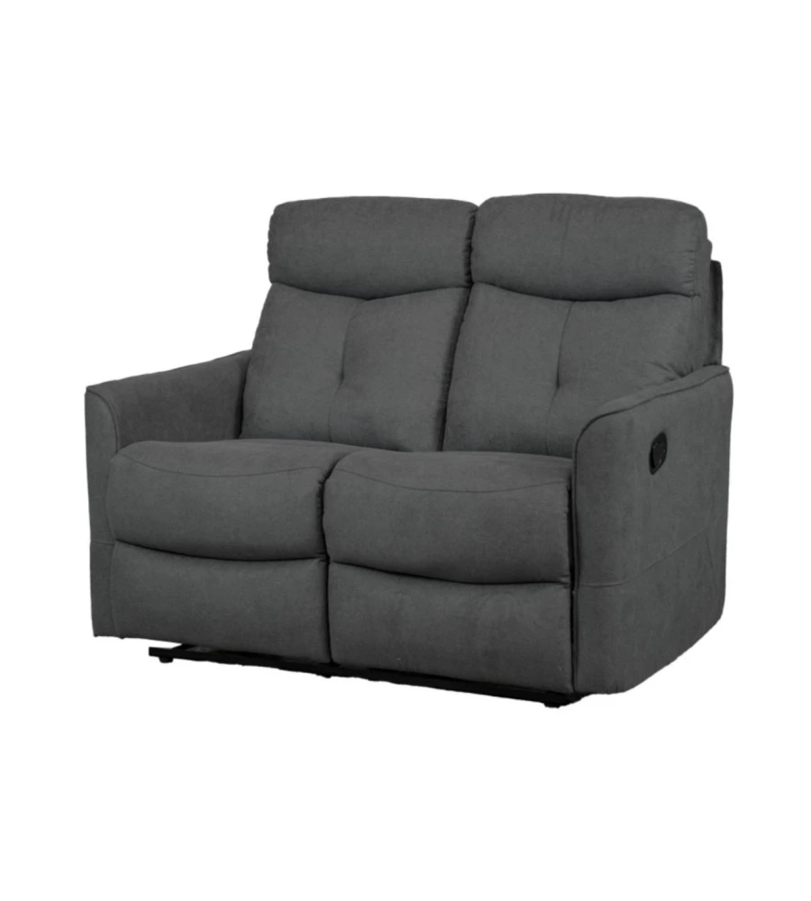 DIVANO 2 POSTI BELLAHOME "MIA" CON RECLINER MANUALE GRIGIO ANTRACITE 127X90X101 CM