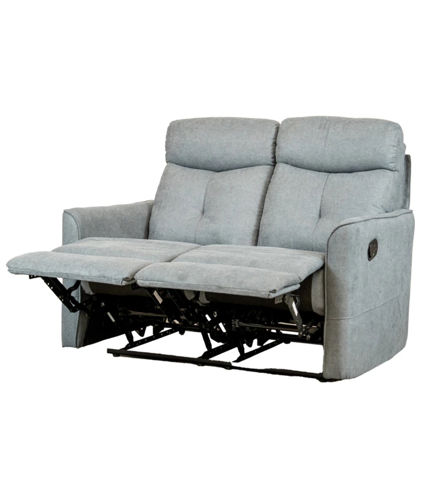 DIVANO 2 POSTI BELLAHOME "MIA" CON RECLINER MANUALE GRIGIO ANTRACITE 127X90X101 CM
