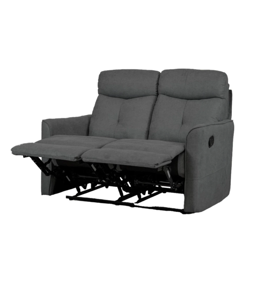 DIVANO 2 POSTI BELLAHOME "MIA" CON RECLINER MANUALE GRIGIO ANTRACITE 127X90X101 CM
