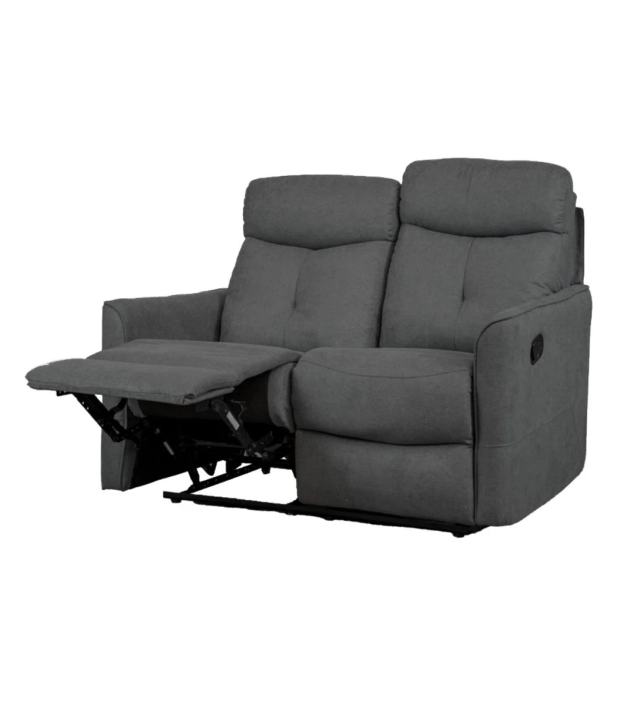 DIVANO 2 POSTI BELLAHOME "MIA" CON RECLINER MANUALE GRIGIO ANTRACITE 127X90X101 CM