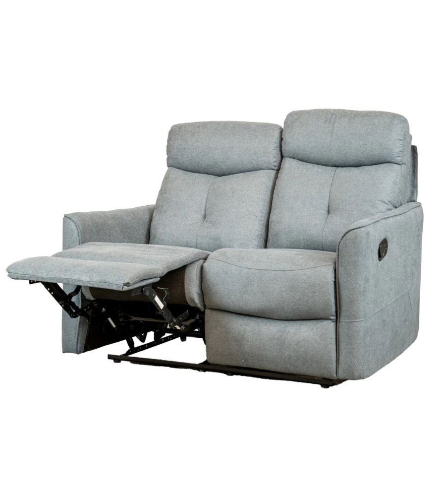 DIVANO 2 POSTI BELLAHOME "MIA" CON RECLINER MANUALE GRIGIO ANTRACITE 127X90X101 CM