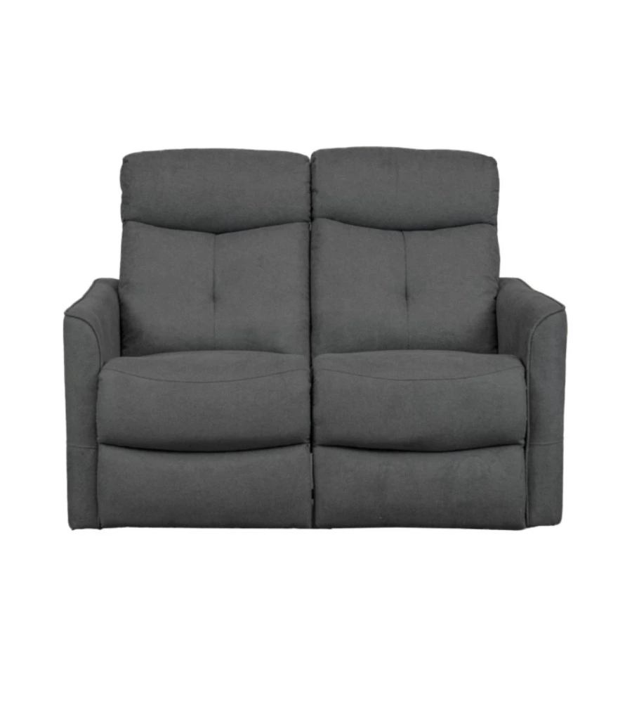 DIVANO 2 POSTI BELLAHOME "MIA" CON RECLINER MANUALE GRIGIO ANTRACITE 127X90X101 CM