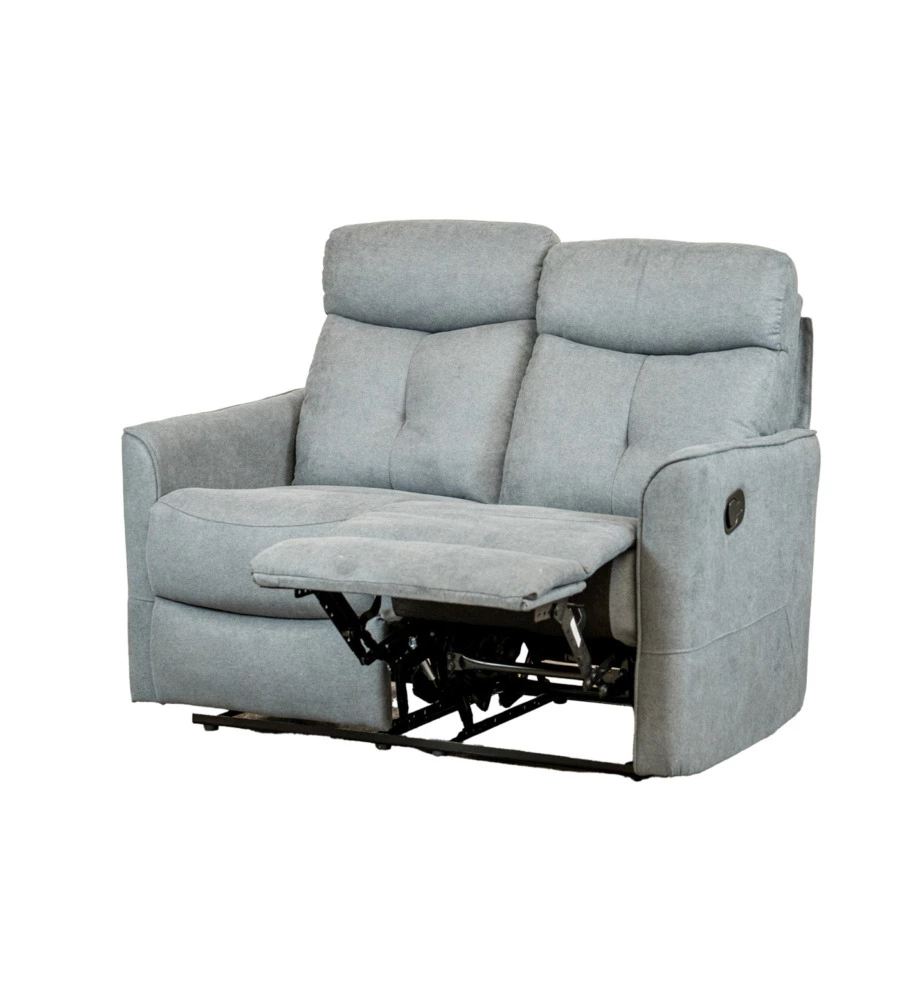 DIVANO 2 POSTI BELLAHOME "MIA" CON RECLINER MANUALE GRIGIO ANTRACITE 127X90X101 CM