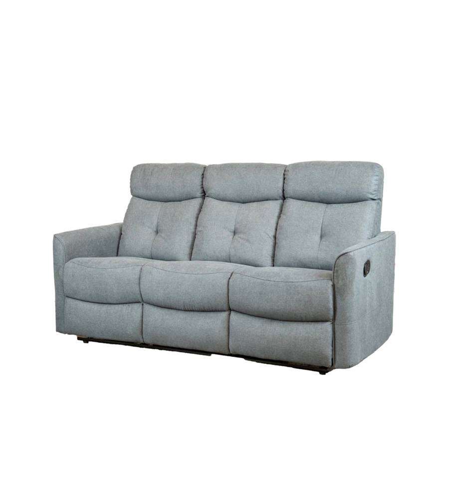 DIVANO 3 POSTI "MIA" CON RECLINER MANUALE GRIGIO ANTRACITE 179X90X101 CM