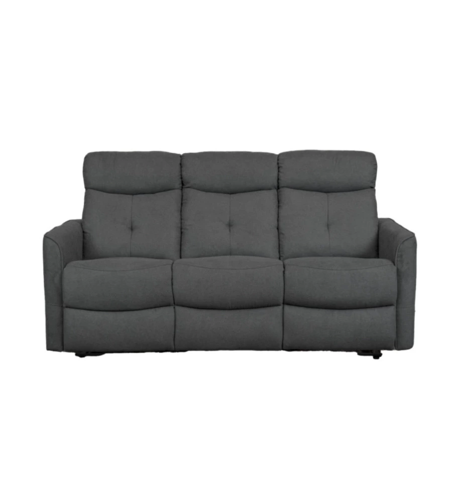DIVANO 3 POSTI "MIA" CON RECLINER MANUALE GRIGIO ANTRACITE 179X90X101 CM