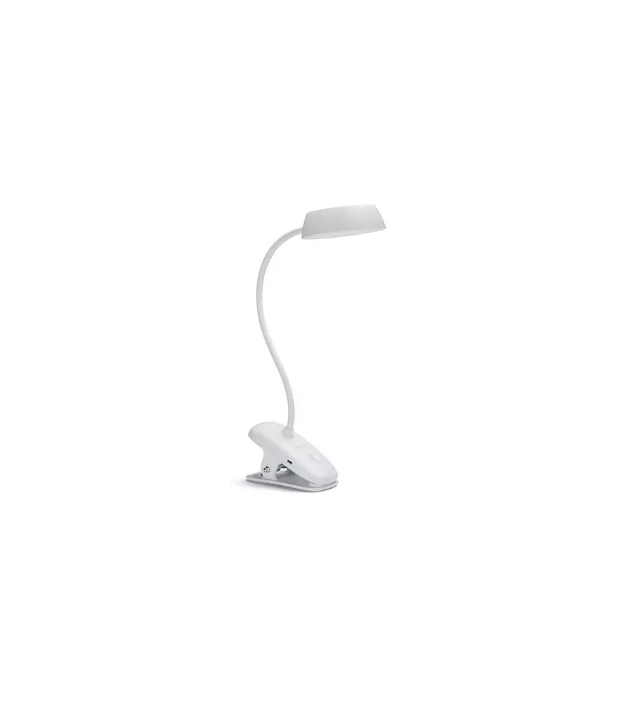 LAMPADA LED DA TAVOLO "DONUTCLIP" BIANCO A MORSETTO 4000K