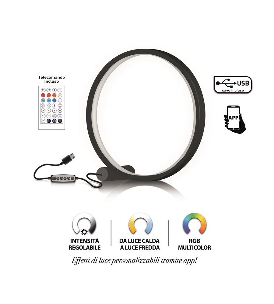 LAMPADA DA TAVOLO LED "CIRCLE", Ø 42 CM