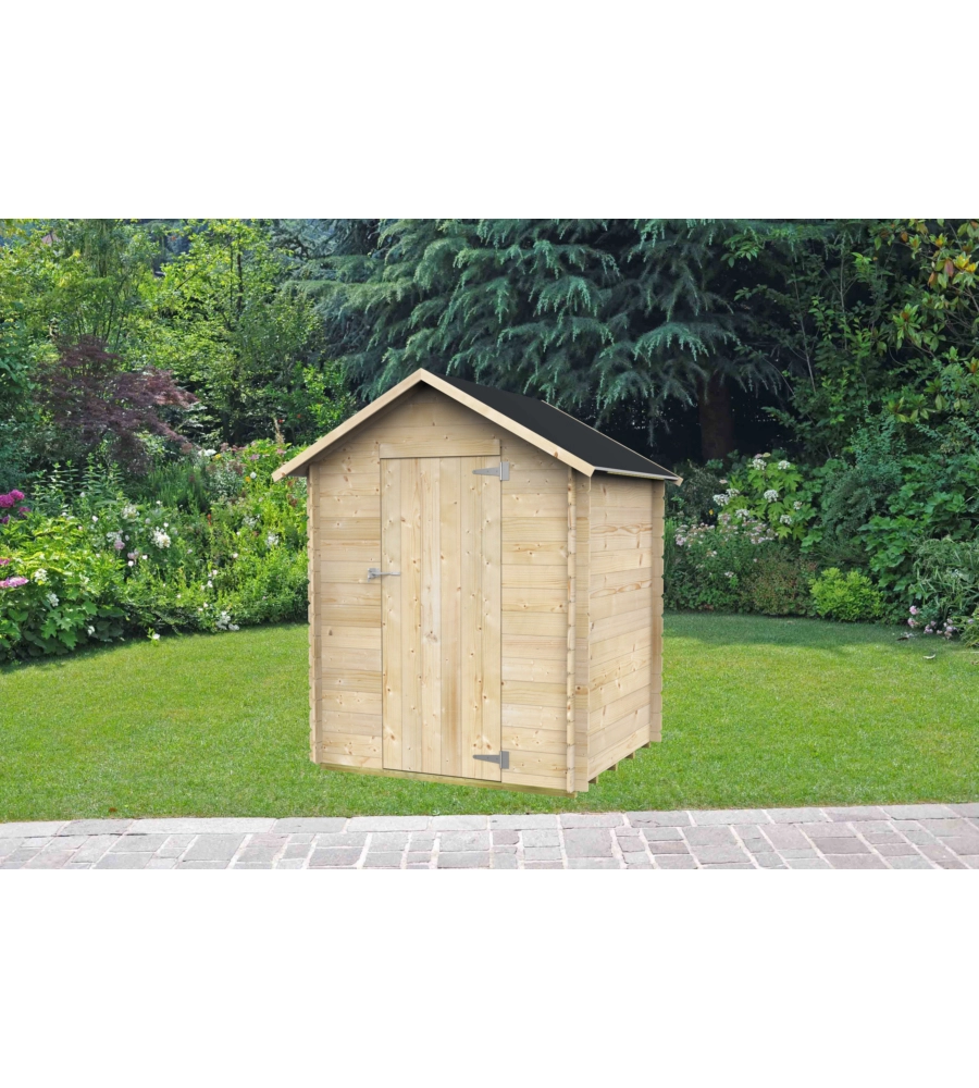 CASETTA IN LEGNO DA GIARDINO ALCE "MARCELLA" IN ABETE 146X130CM