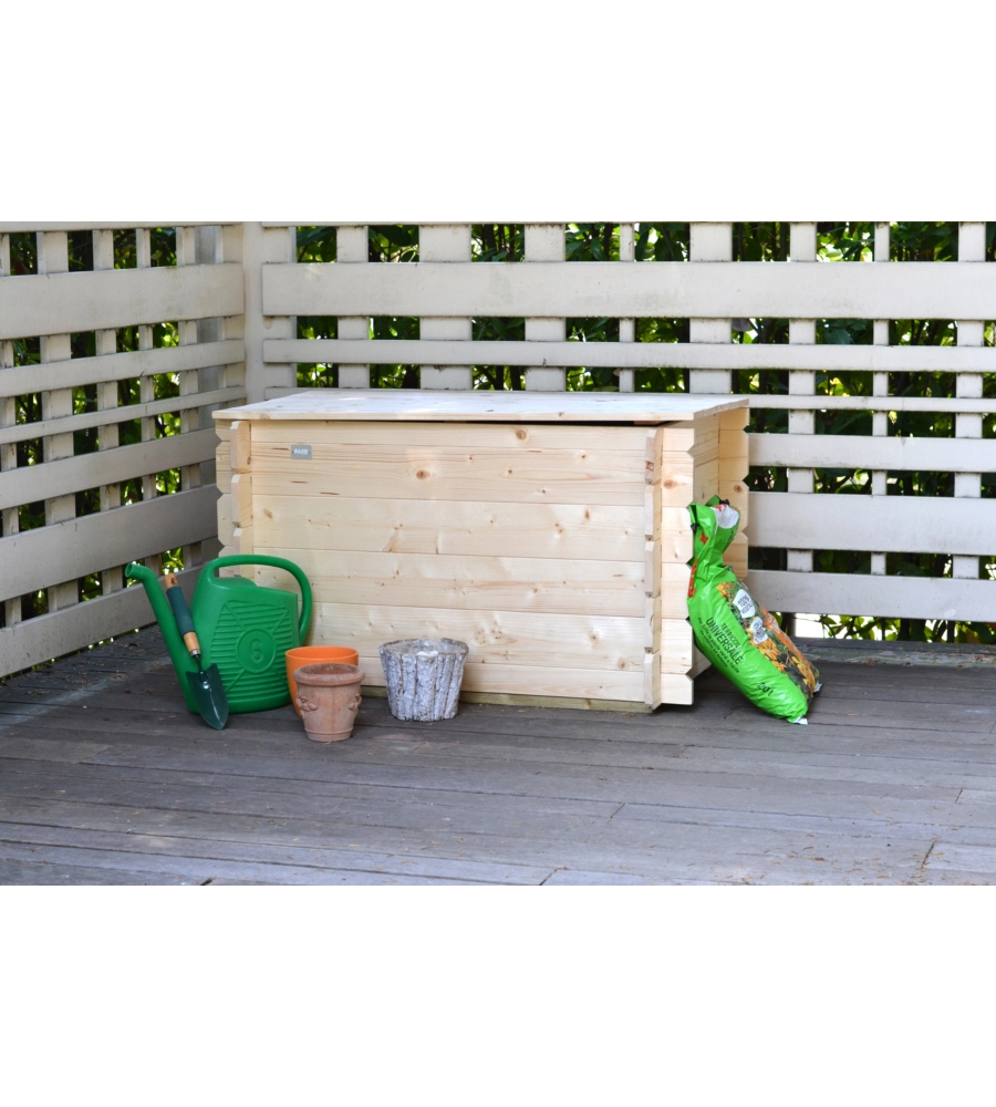 BAULE DA ESTERNO ALCE  "GIUNONE" IN LEGNO 183 LT 98X60X54 CM