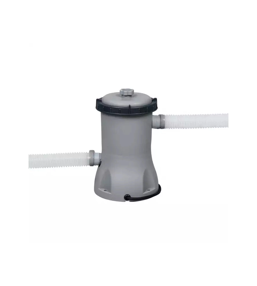 PISCINA FUORI TERRA CON STRUTTURA RETTANGOLARE BESTWAY "POWER STEEL FRAME" CON POMPA, FILTRO E SCALETTA E CHEMCONNECT GRIGIO SCURO 404X201X100 CM - COD. 56441-NEW