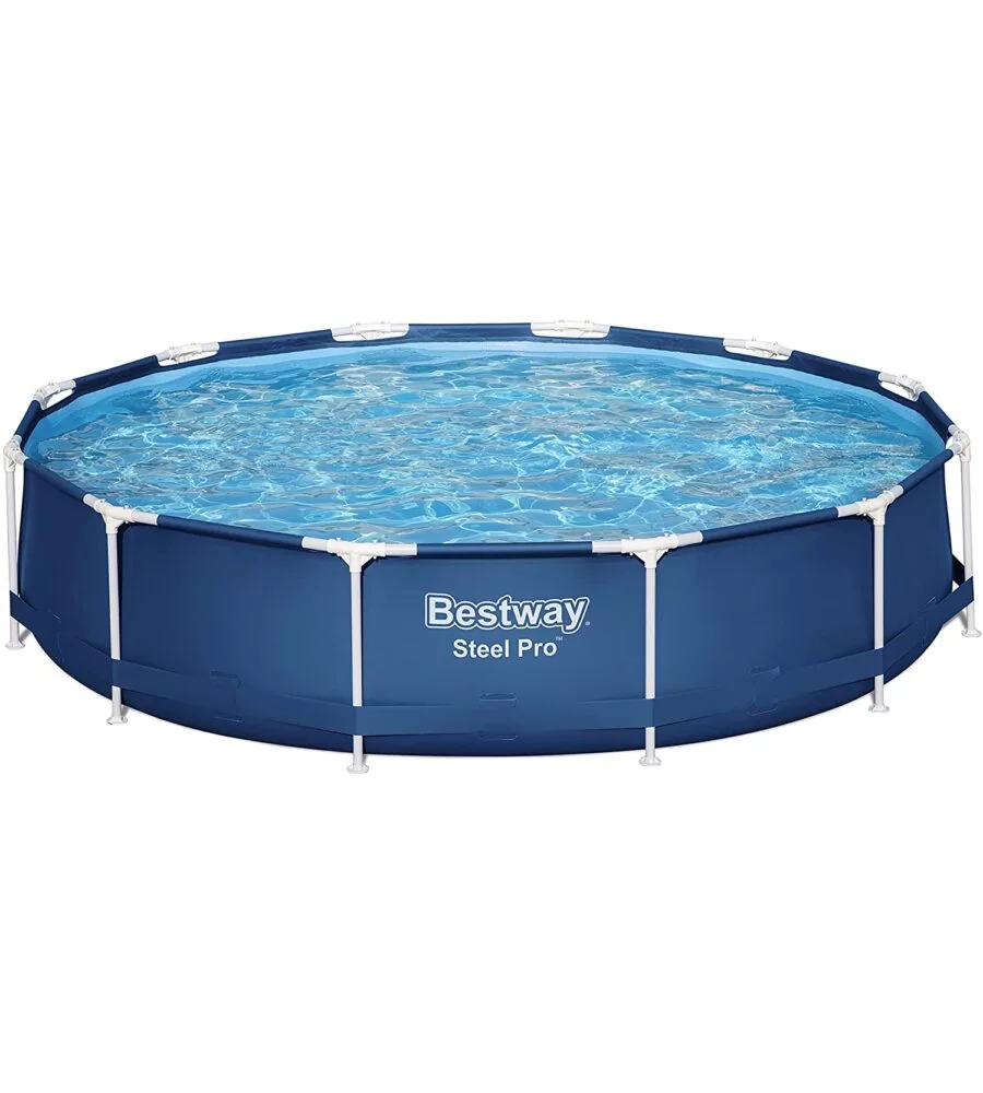 PISCINA FUORI TERRA CON STRUTTURA ROTONDA BESTWAY "STEEL PRO" CON POMPA E FILTRO A CARTUCCIA BLU NAVY 366X76 CM - COD. 56681-NEW
