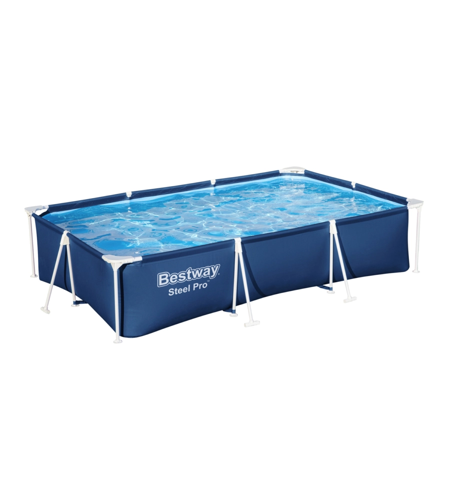 PISCINA FUORI TERRA CON STRUTTURA RETTANGOLARE BESTWAY "SPLASH FRAME" BLU NAVY 300X201X66 CM - COD. 56043