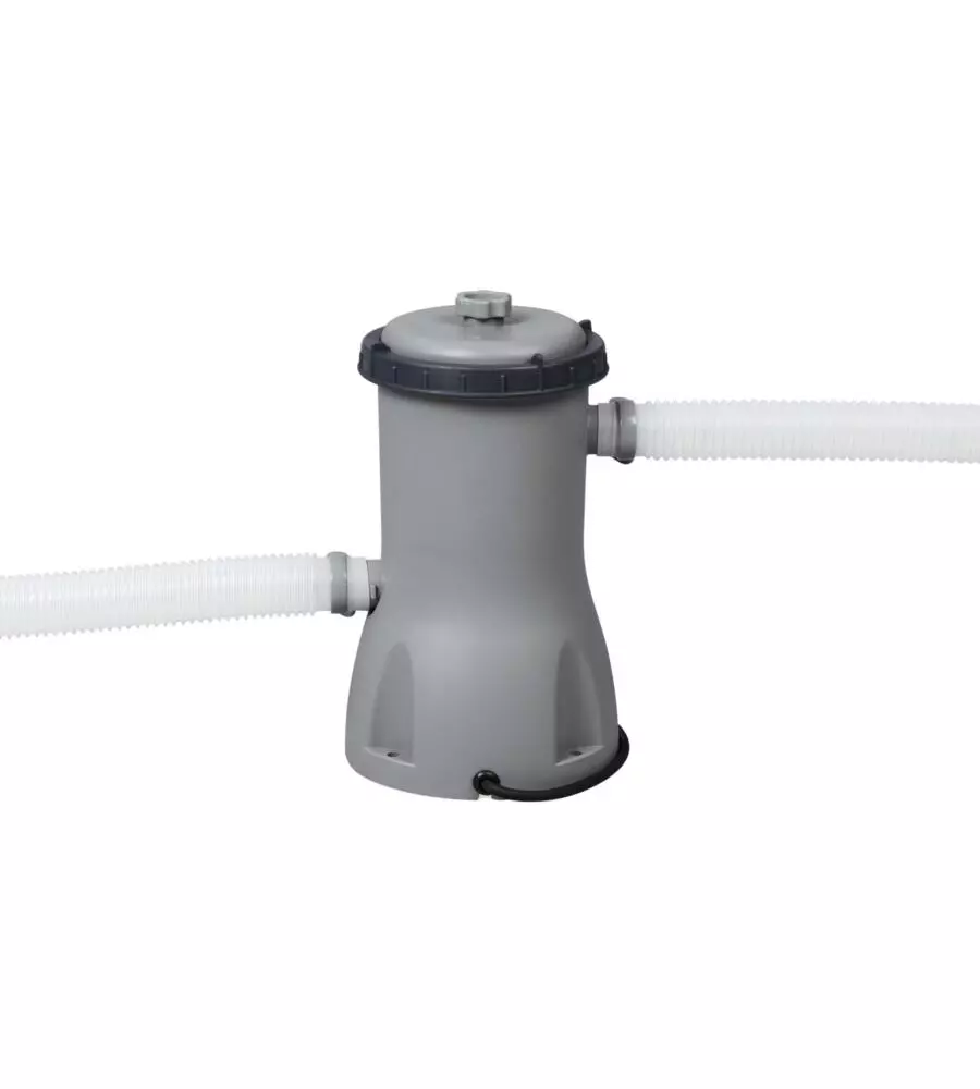 PISCINA FUORI TERRA CON STRUTTURA ROTONDA BESTWAY "PRO MAX" CON POMPA, FILTRO, TELO DI COPERTURA E SCALETTA GRIGIO CHIARO 396X122 CM - COD. 5618W