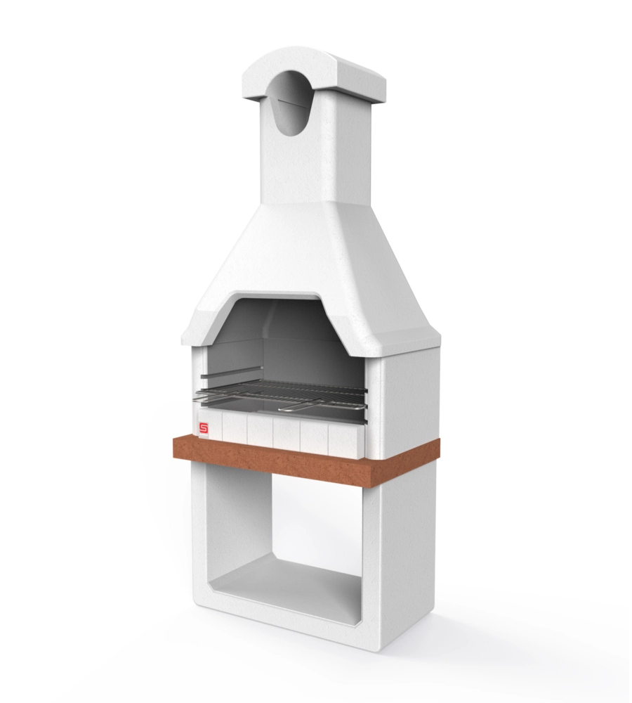 BARBECUE A CARBONELLA IN CALCESTRUZZO SAROM FUOCO "MONZA" 88x58x197 CM