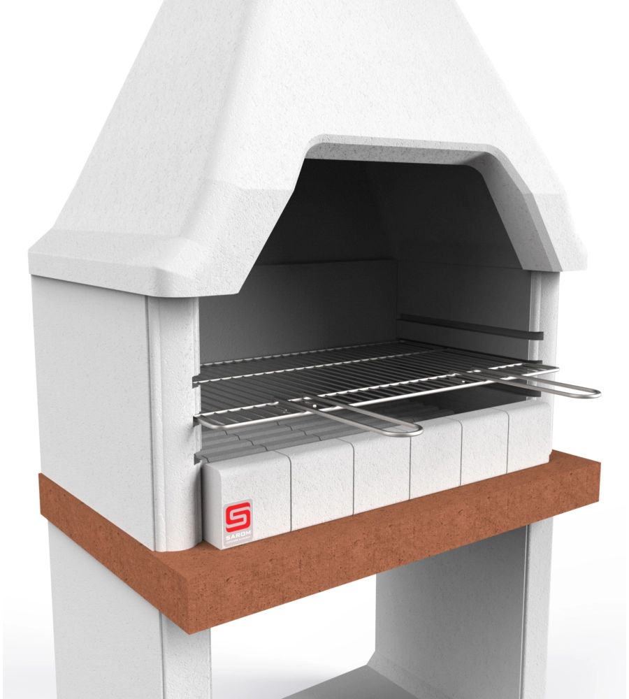 BARBECUE A CARBONELLA IN CALCESTRUZZO SAROM FUOCO "MONZA" 88x58x197 CM