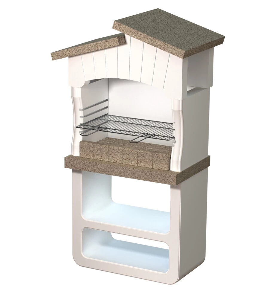 BARBECUE A LEGNA O CARBONELLA IN CALCESTRUZZO SAROM FUOCO "CAORLE" 82X51,5X165,5 CM