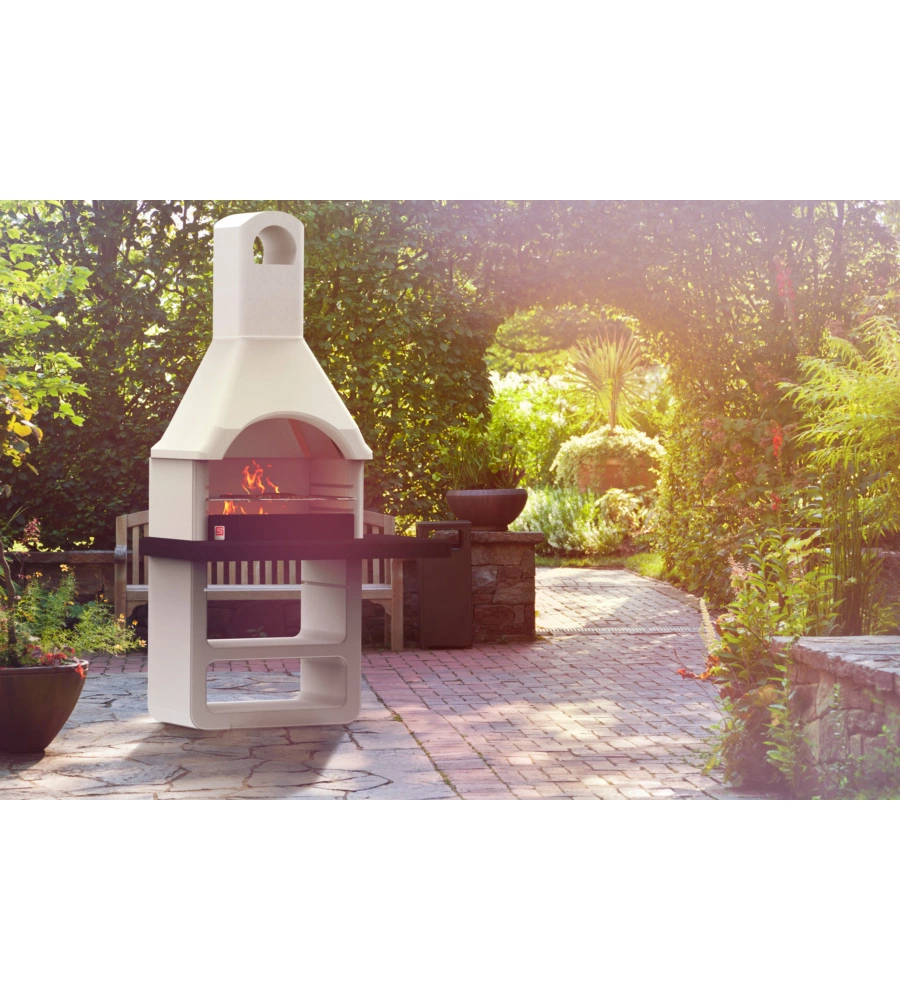 BARBECUE A LEGNA O CARBONELLA IN CEMENTO SAROM FUOCO "MARIBOR" 114X64X212,5 CM