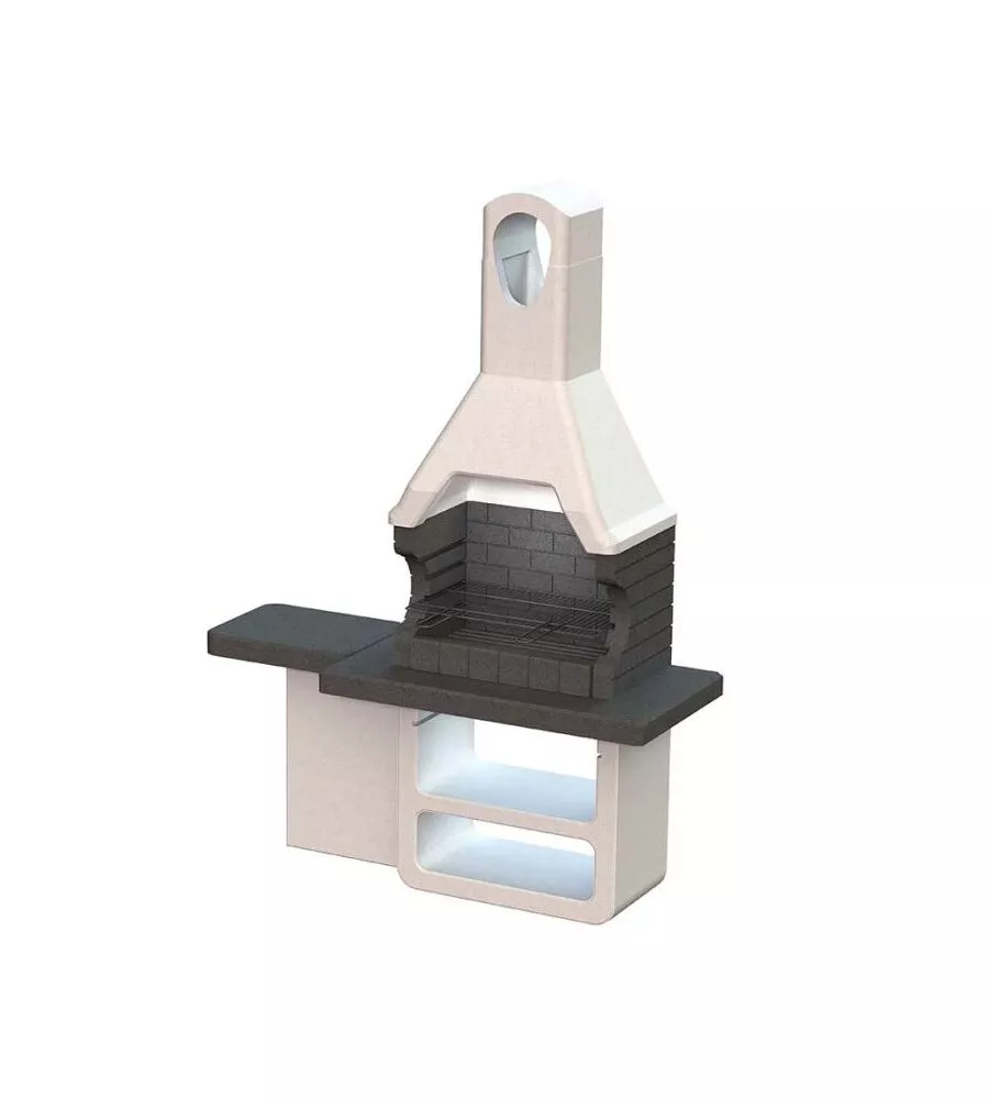 BARBECUE A CARBONELLA IN CALCESTRUZZO MODELLO ULISSE, 170X64X232 CM - SAROM FUOCO