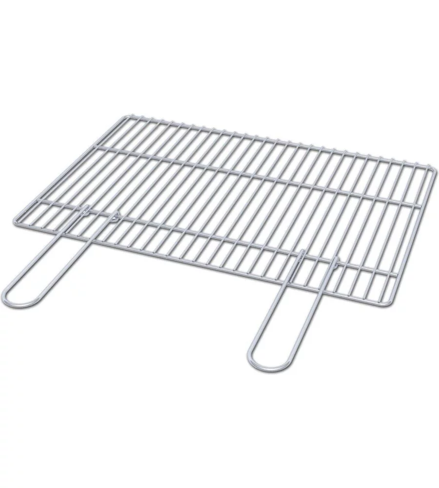 GRIGLIA DI COTTURA PER BARBECUE IN ACCIAIO CROMATO, 58X40 CM - SAROM FUOCO