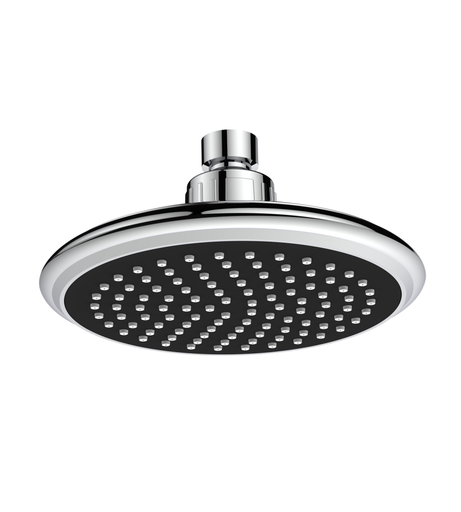 SOFFIONE IDRO-BRIC "ROUND" ANTICALCARE NERO DIAMETRO 15 CM, 1 GETTO
