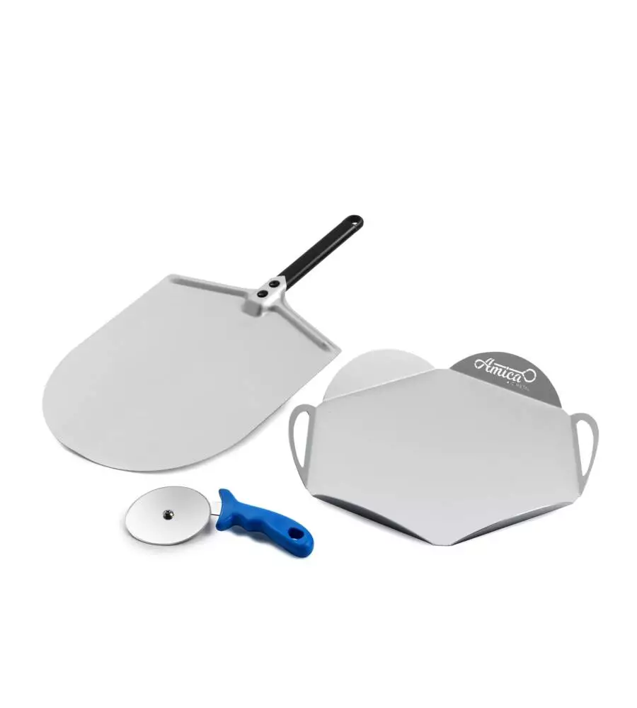 KIT "CASA MIA" CON PALA 35 CM, VASSOIO E ROTELLA 10 CM - GIMETAL