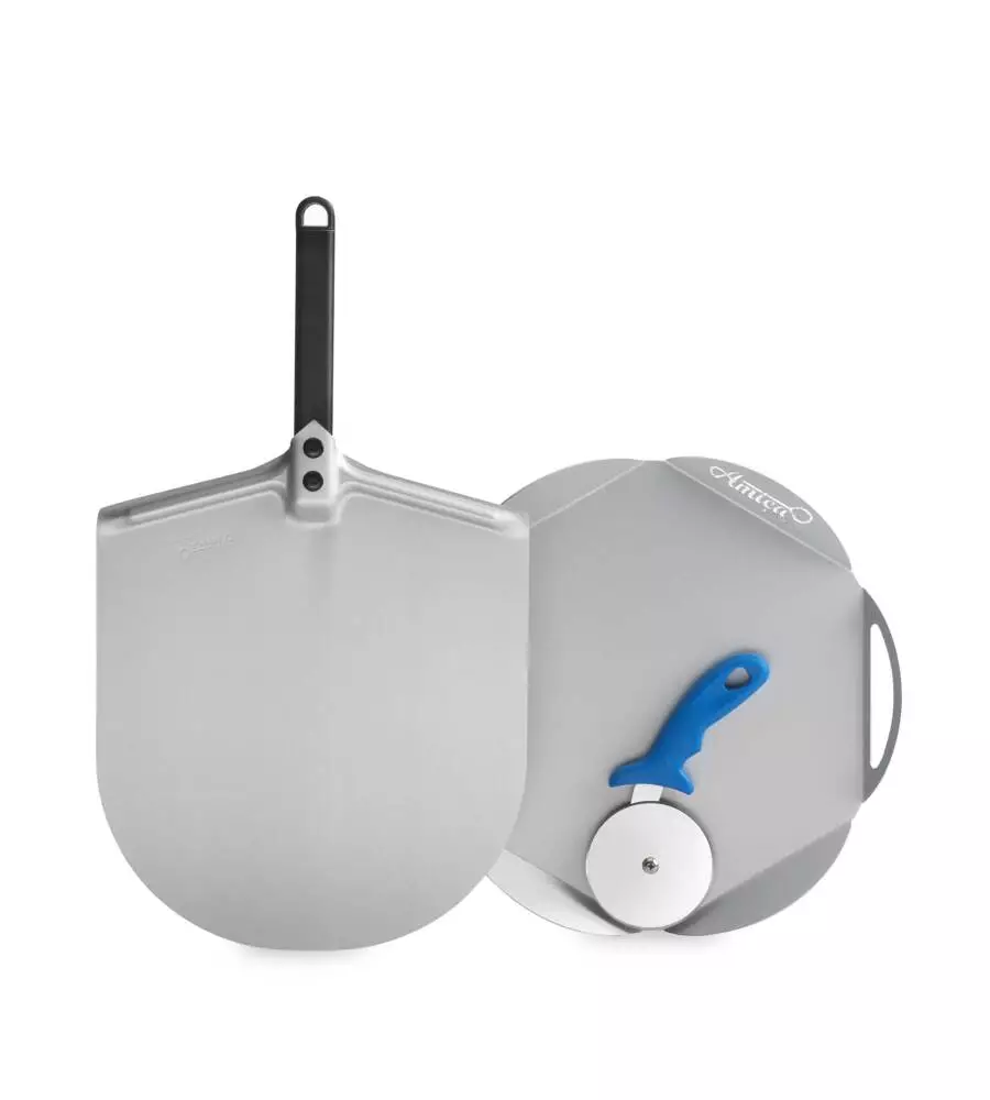KIT "CASA MIA" CON PALA 35 CM, VASSOIO E ROTELLA 10 CM - GIMETAL